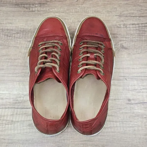 Frye Greene Low Men's Size 9.5 Red Leather Sneakers - Picture 5 of 9